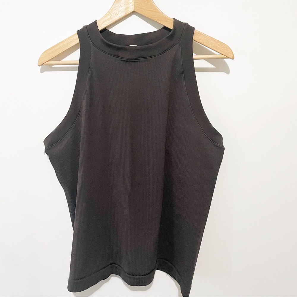 NWOT ATHLETA Brown Seamless Renew High Neck Tank 1X